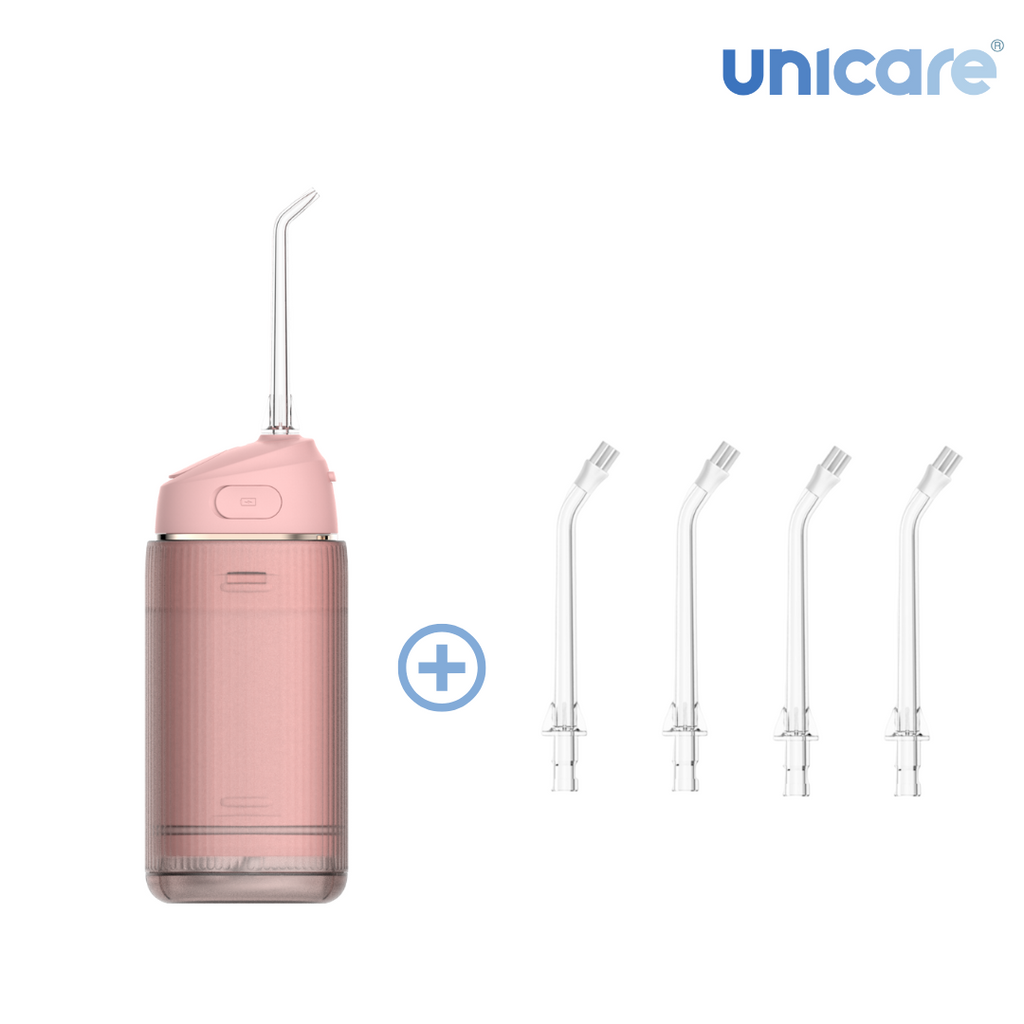 ✦1+1口腔保健組合✦ unicare®mini口袋型高效電動沖牙機+原廠替換噴嘴四入組(多款組合)