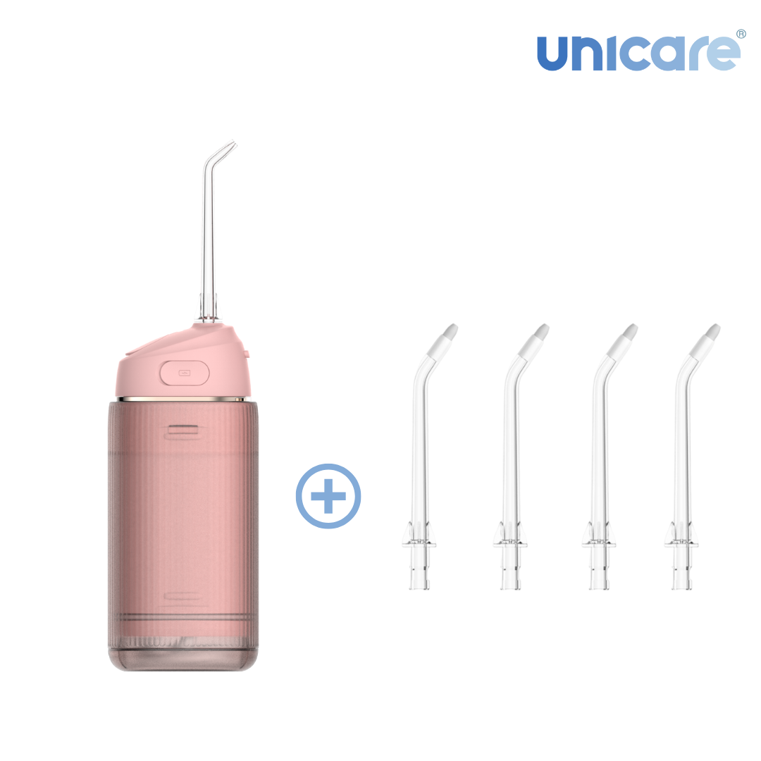 ✦1+1口腔保健組合✦ unicare®mini口袋型高效電動沖牙機+原廠替換噴嘴四入組(多款組合)