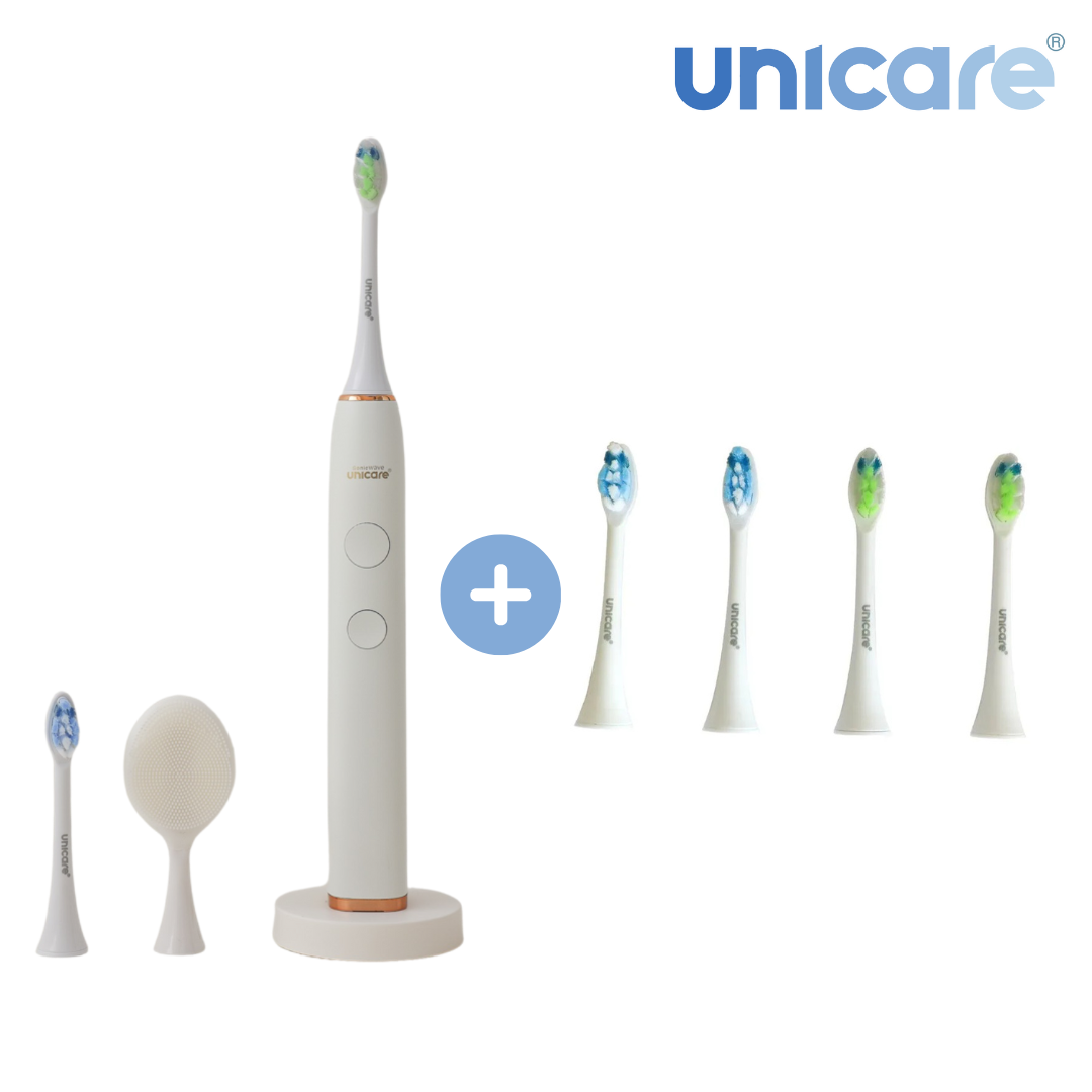 ✦1+1口腔保健組合✦ unicare®高效音波電動牙刷+原廠替換刷頭四入組