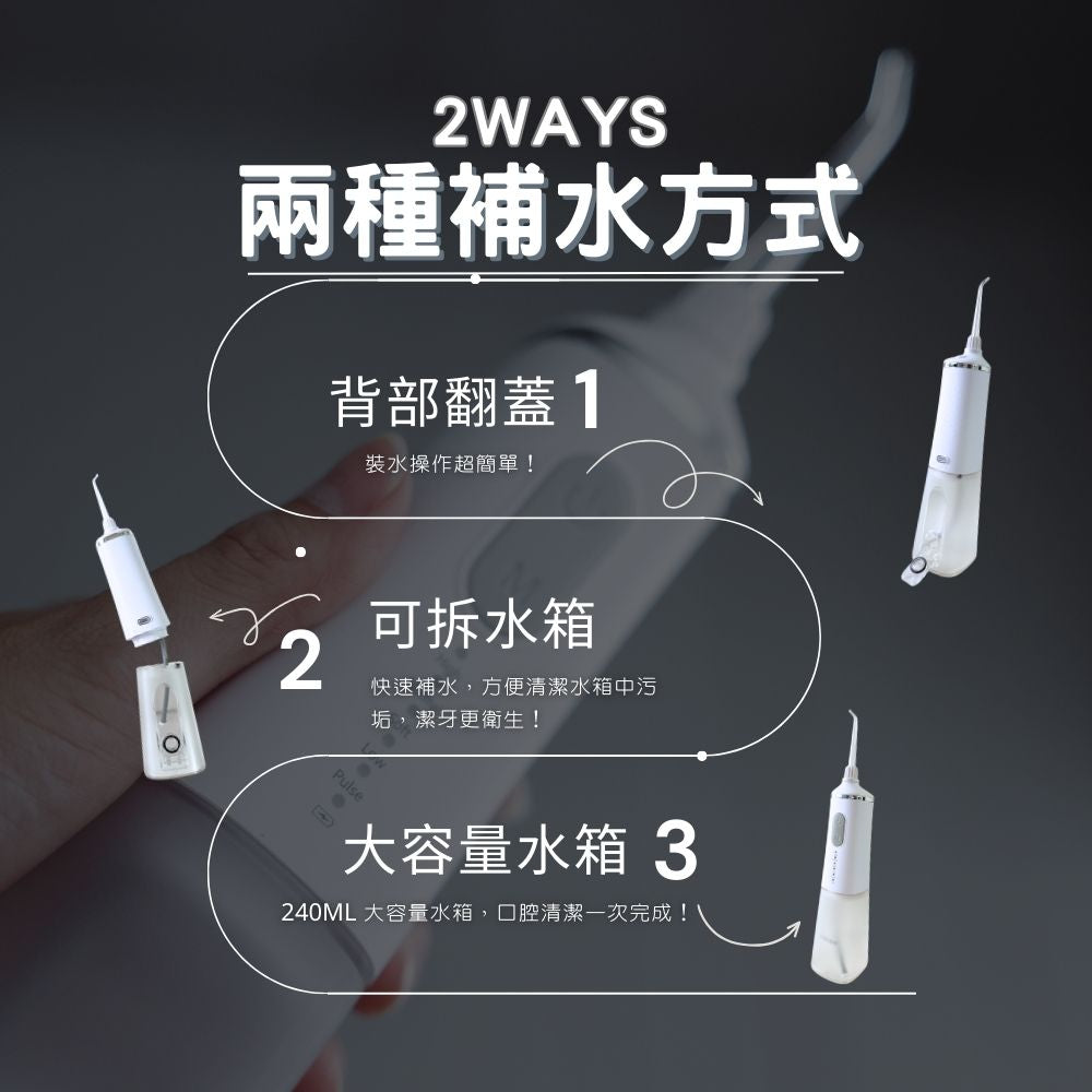 ✦1+1口腔保健組合✦ unicare®USB充電攜帶型高效電動沖牙機+標準型四入噴嘴組