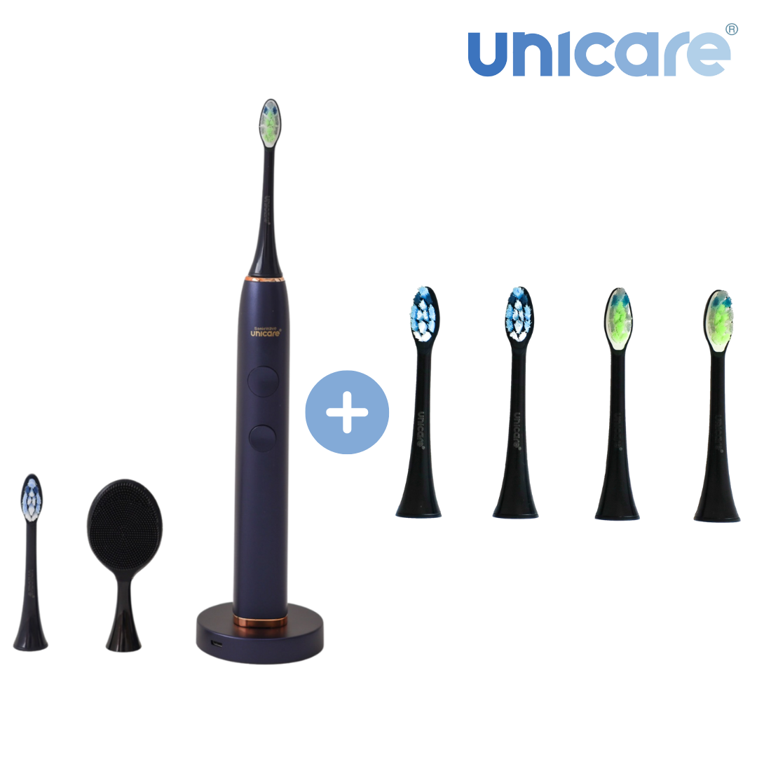 ✦1+1口腔保健組合✦ unicare®高效音波電動牙刷+原廠替換刷頭四入組