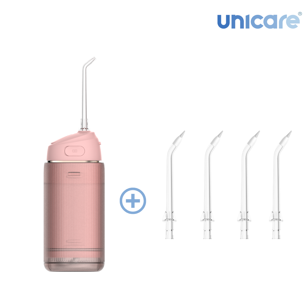 ✦1+1口腔保健組合✦ unicare®mini口袋型高效電動沖牙機+原廠替換噴嘴四入組(多款組合)